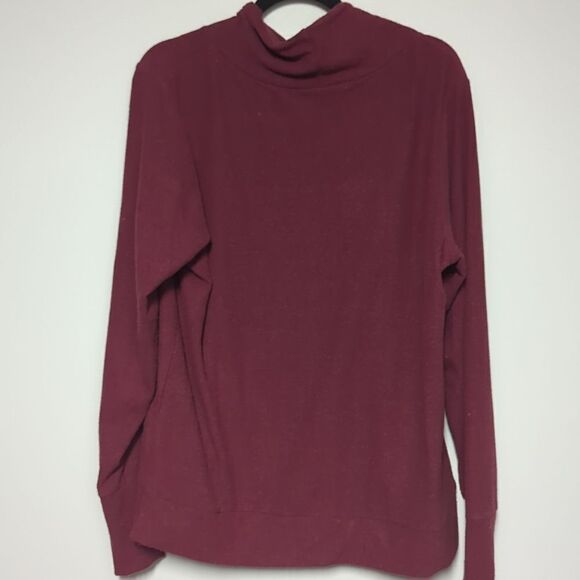 Gaiam Maroon Mock Turtleneck Blouse - Picture 4 of 6